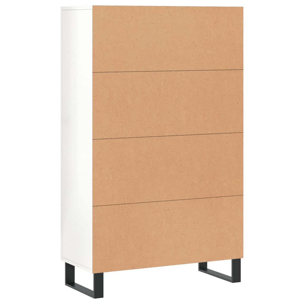 Tall cabinet, high-gloss white, 69.5x31x115 cm, engineered wood