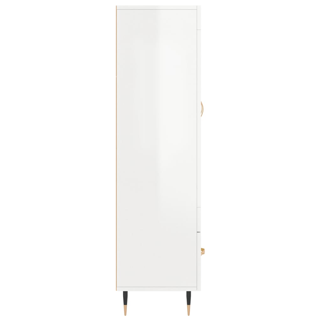 Tall cabinet, high-gloss white, 69.5x31x115 cm, engineered wood