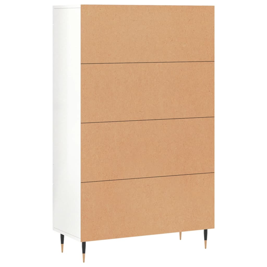 Tall cabinet, high-gloss white, 69.5x31x115 cm, engineered wood