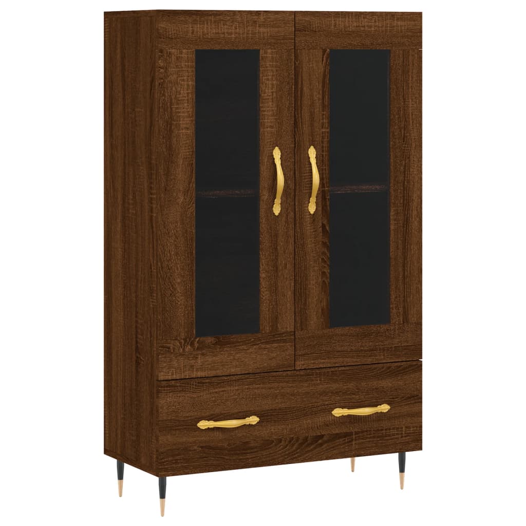 Tall cabinet, brown oak, 69.5x31x115 cm, processed wood