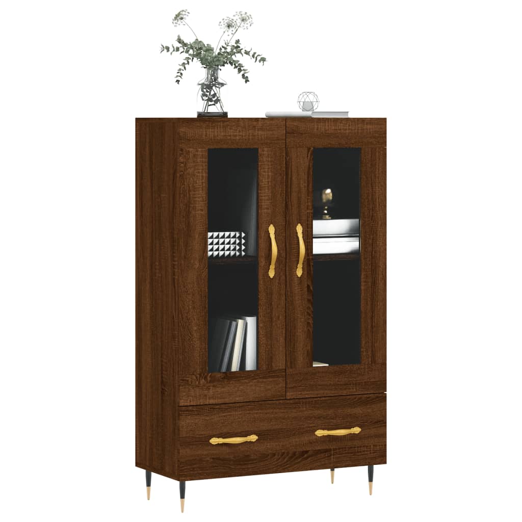 Tall cabinet, brown oak, 69.5x31x115 cm, processed wood