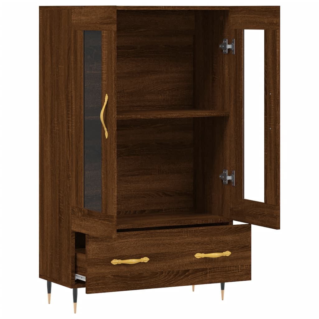 Tall cabinet, brown oak, 69.5x31x115 cm, processed wood