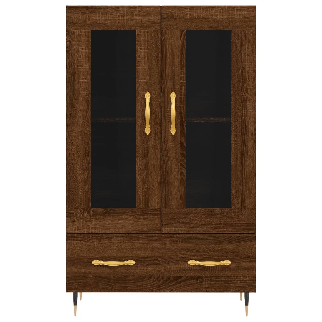 Tall cabinet, brown oak, 69.5x31x115 cm, processed wood