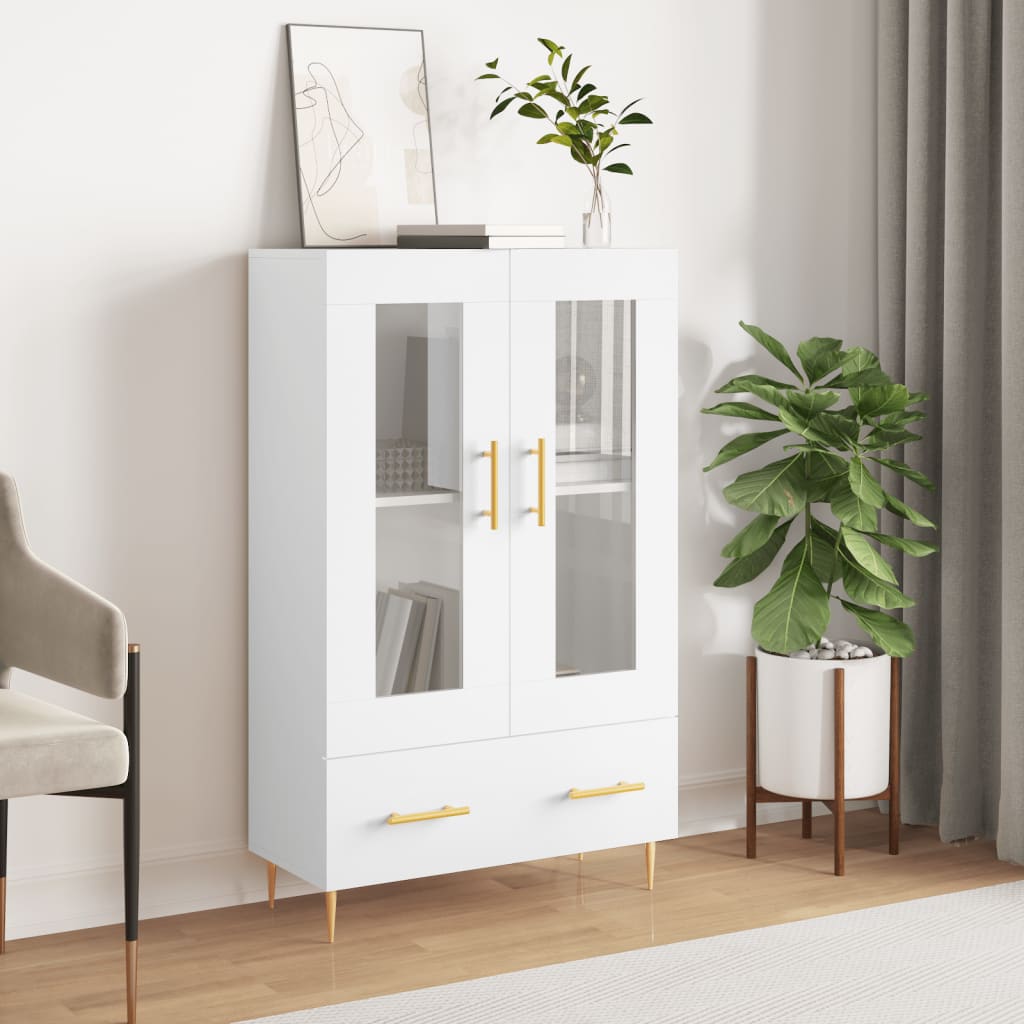 Tall cabinet, white, 69.5x31x115 cm, processed wood