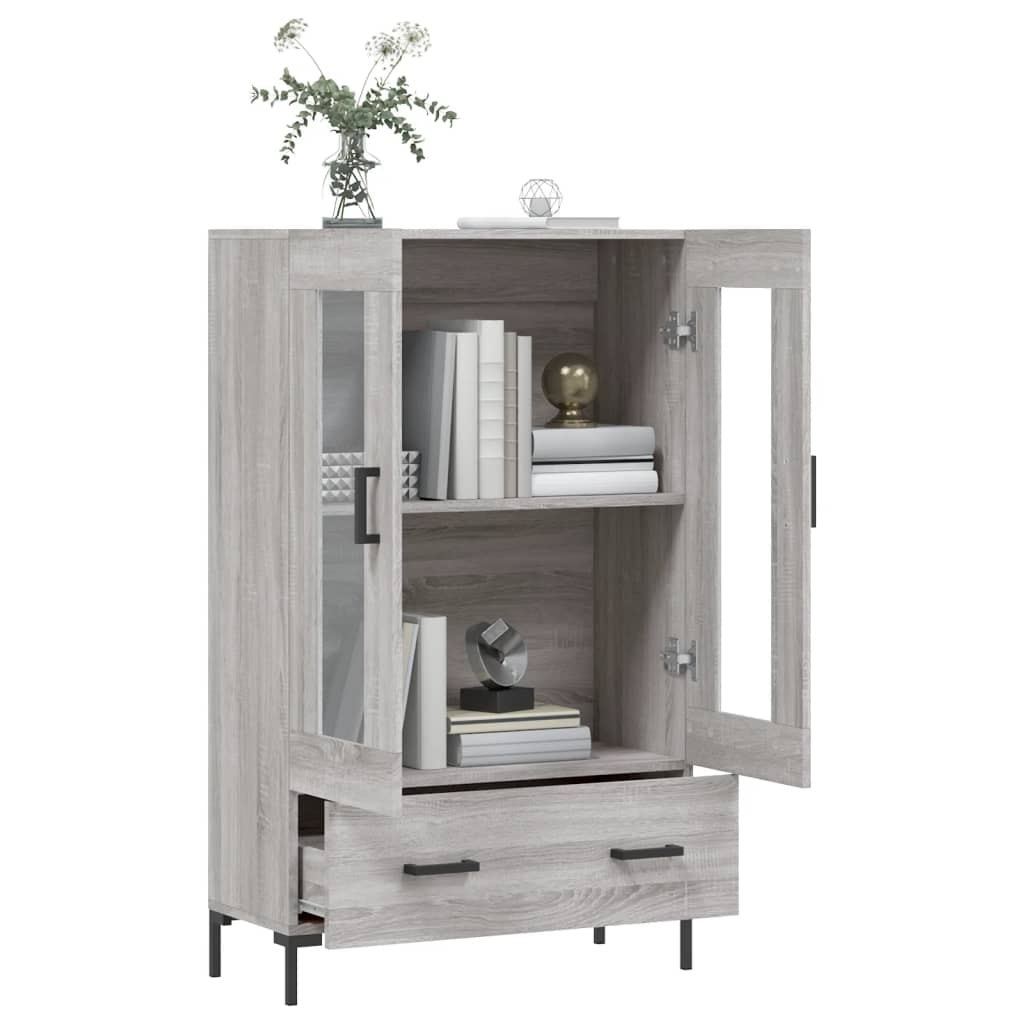 Sonoma gray cabinet 69.5x31x115 cm, processed wood