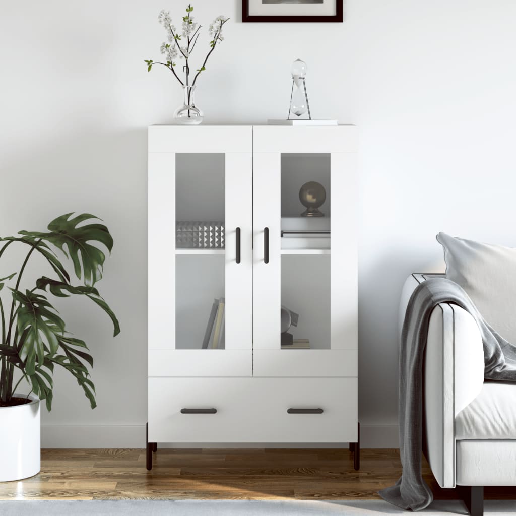 Tall cabinet, white, 69.5x31x115 cm, processed wood