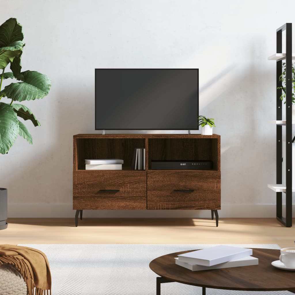 TV cabinet, brown oak, 80x36x50 cm, processed wood