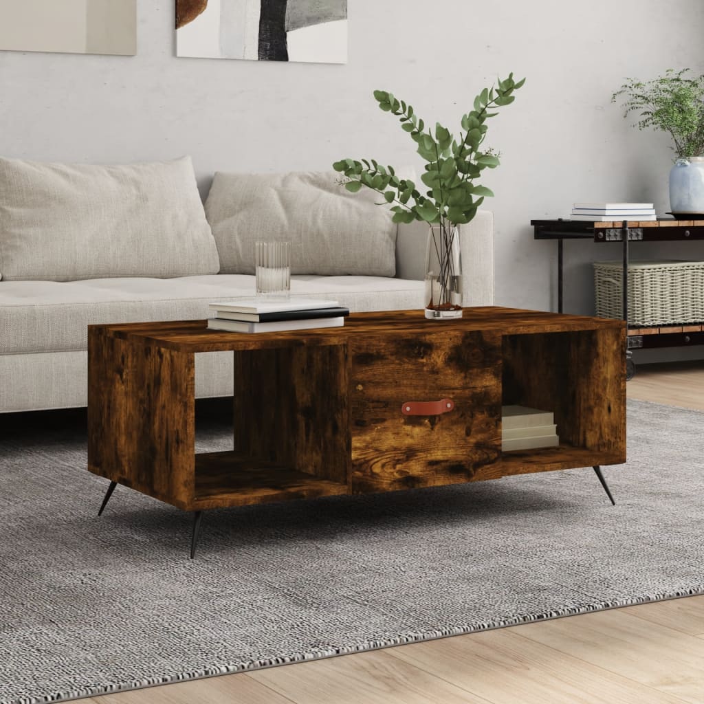 Coffee table, smoked oak, 102x50x40 cm, processed wood