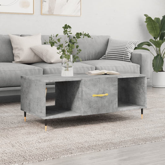 Coffee table, concrete grey, 102x50x40 cm, processed wood