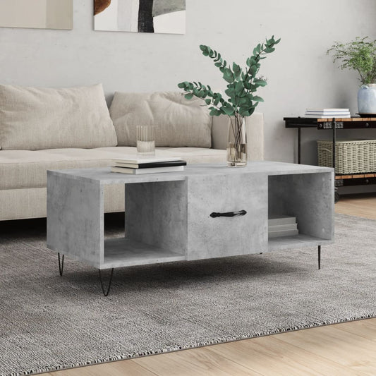 Coffee table, concrete grey, 102x50x40 cm, processed wood