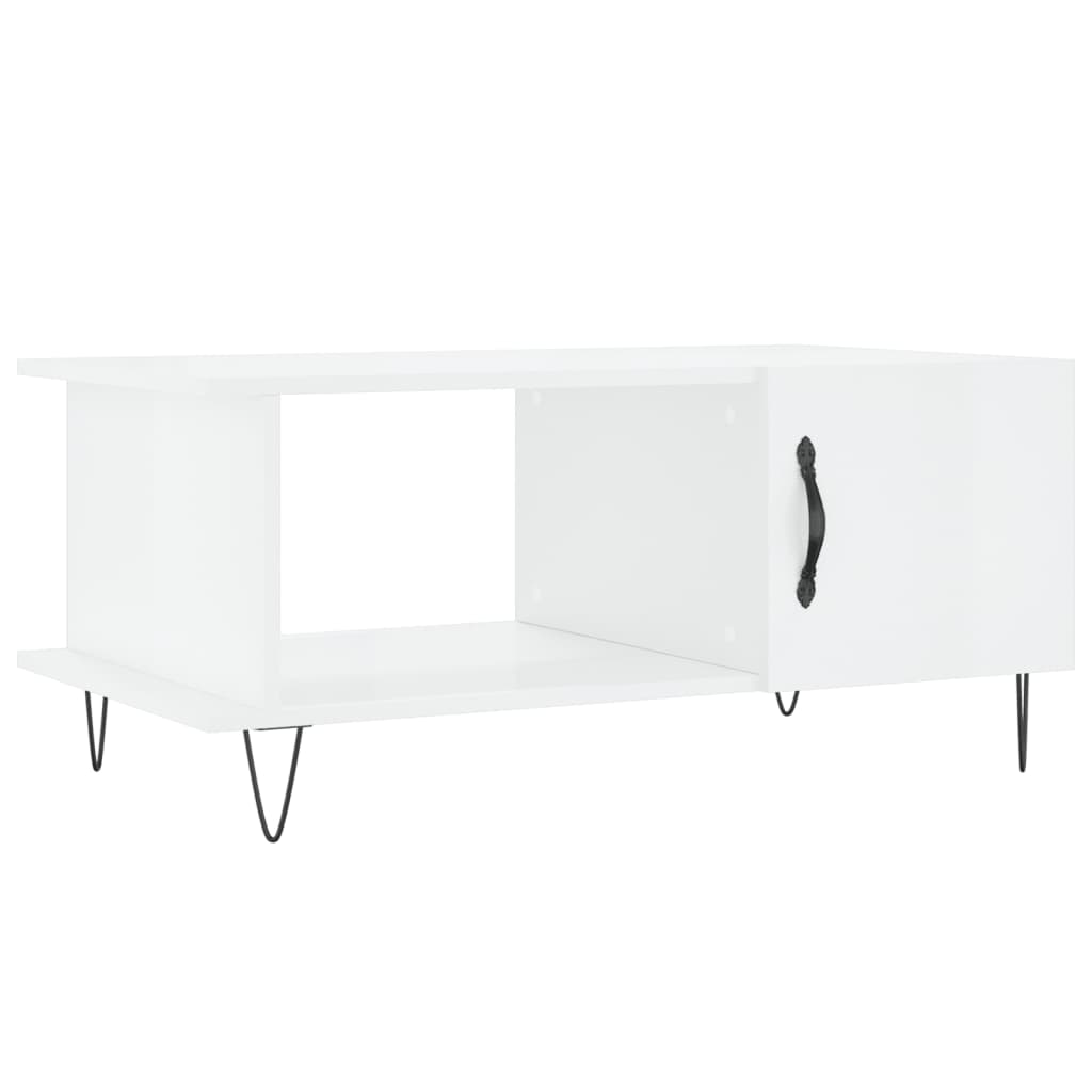 Coffee table, high-gloss white, 90x50x40 cm, composite wood