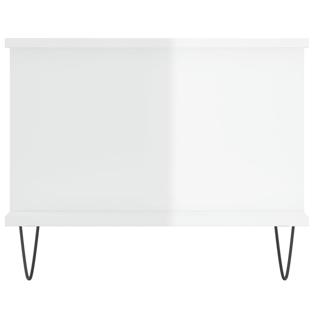 Coffee table, high-gloss white, 90x50x40 cm, composite wood