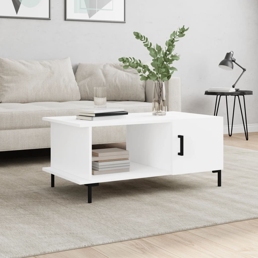 Coffee table, white, 90x50x40 cm, processed wood