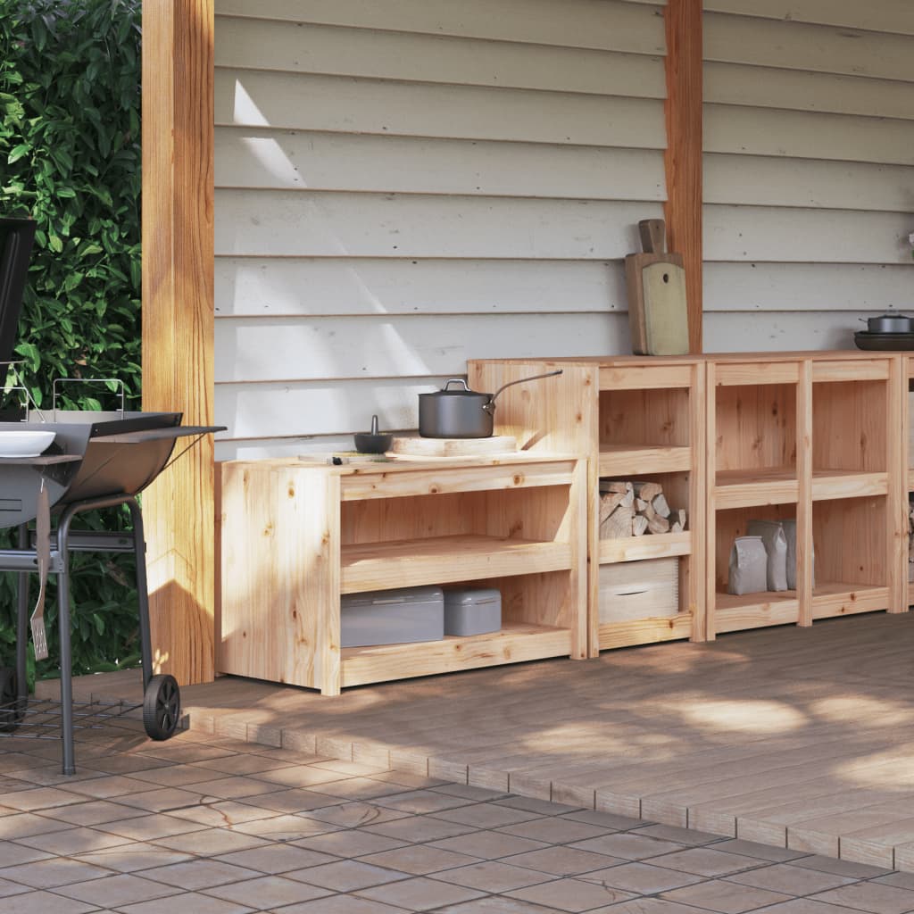 Outdoor kitchen cabinets, 2 pcs., solid pine wood