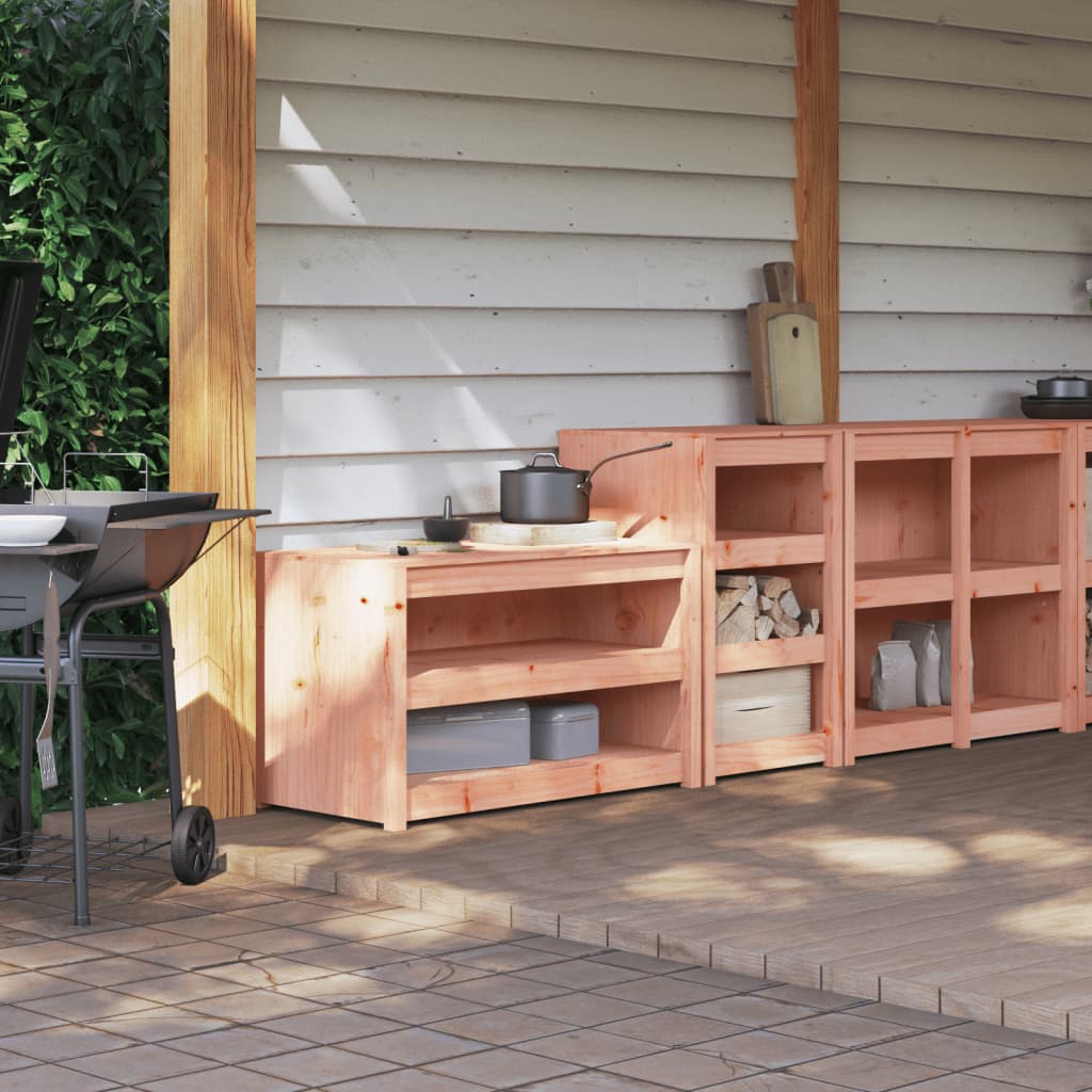 Outdoor kitchen cabinets, 2 pcs., solid douglas wood