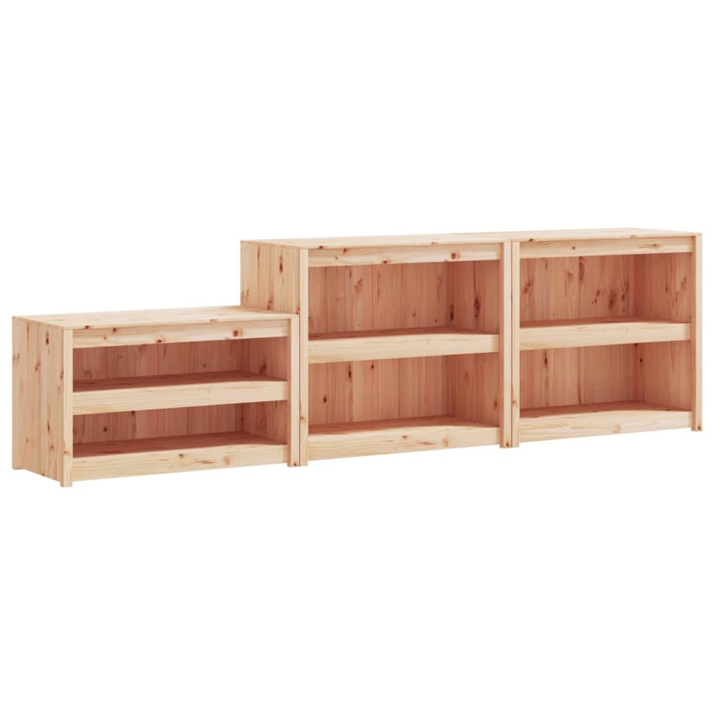 Outdoor kitchen cabinets, 3 pcs., solid pine wood