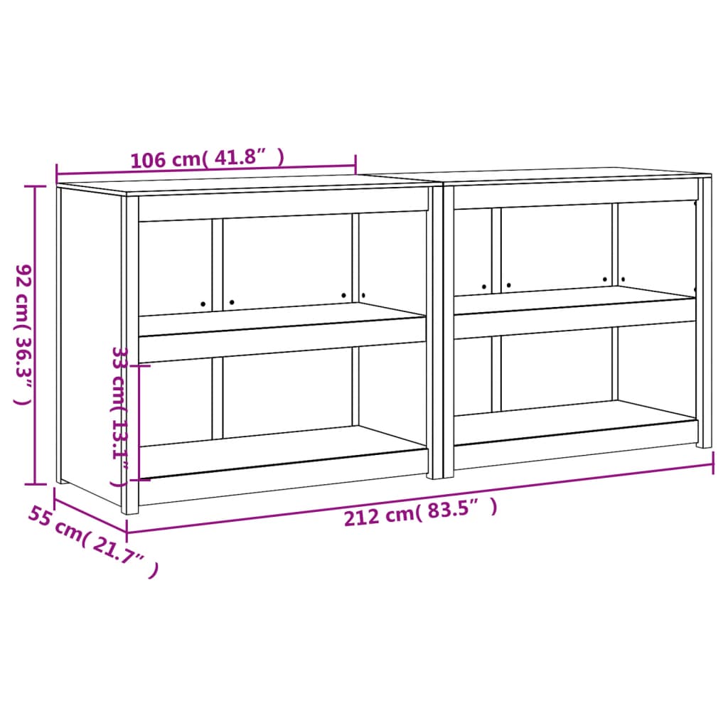 Outdoor kitchen cabinets, 2 pcs., solid pine wood