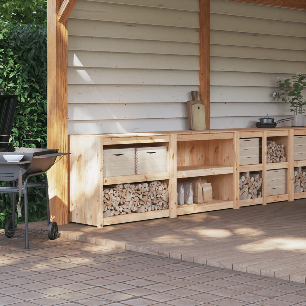 Outdoor kitchen cabinets, 2 pcs., solid pine wood