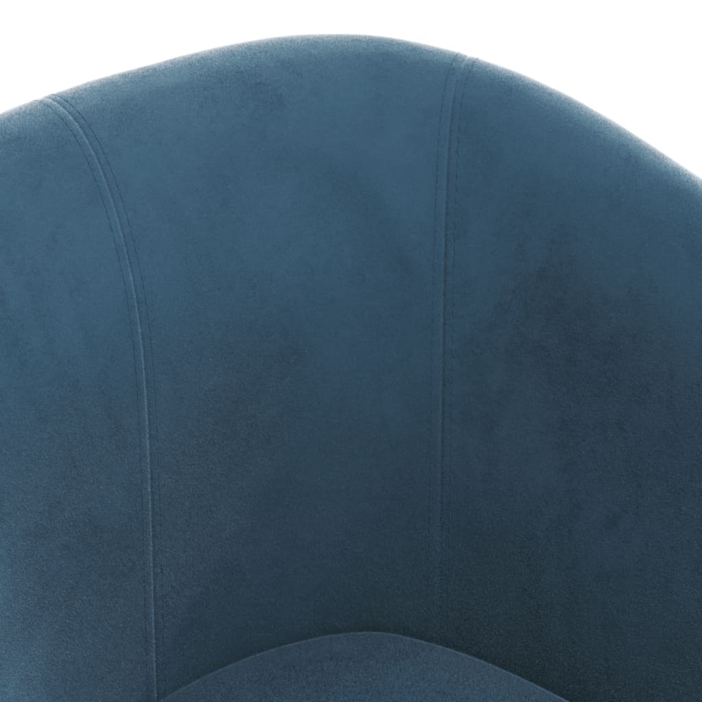 Tub armchair with stool, dark blue, velvet