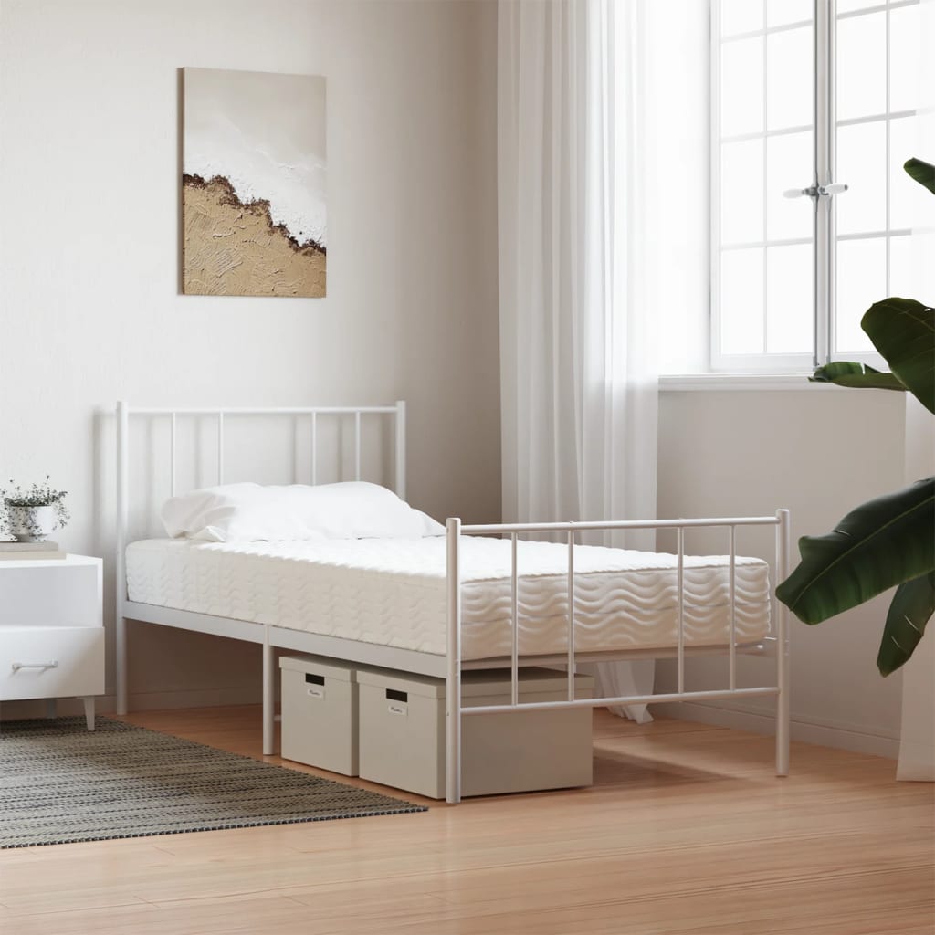 Foam mattress, white, 90x200 cm, hardness H2 H3