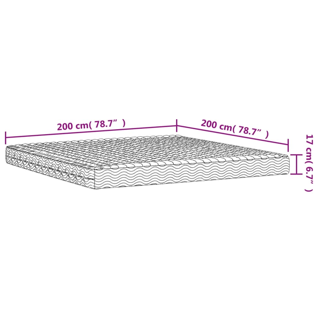 Foam mattress, white, 200x200 cm, hardness H2 H3