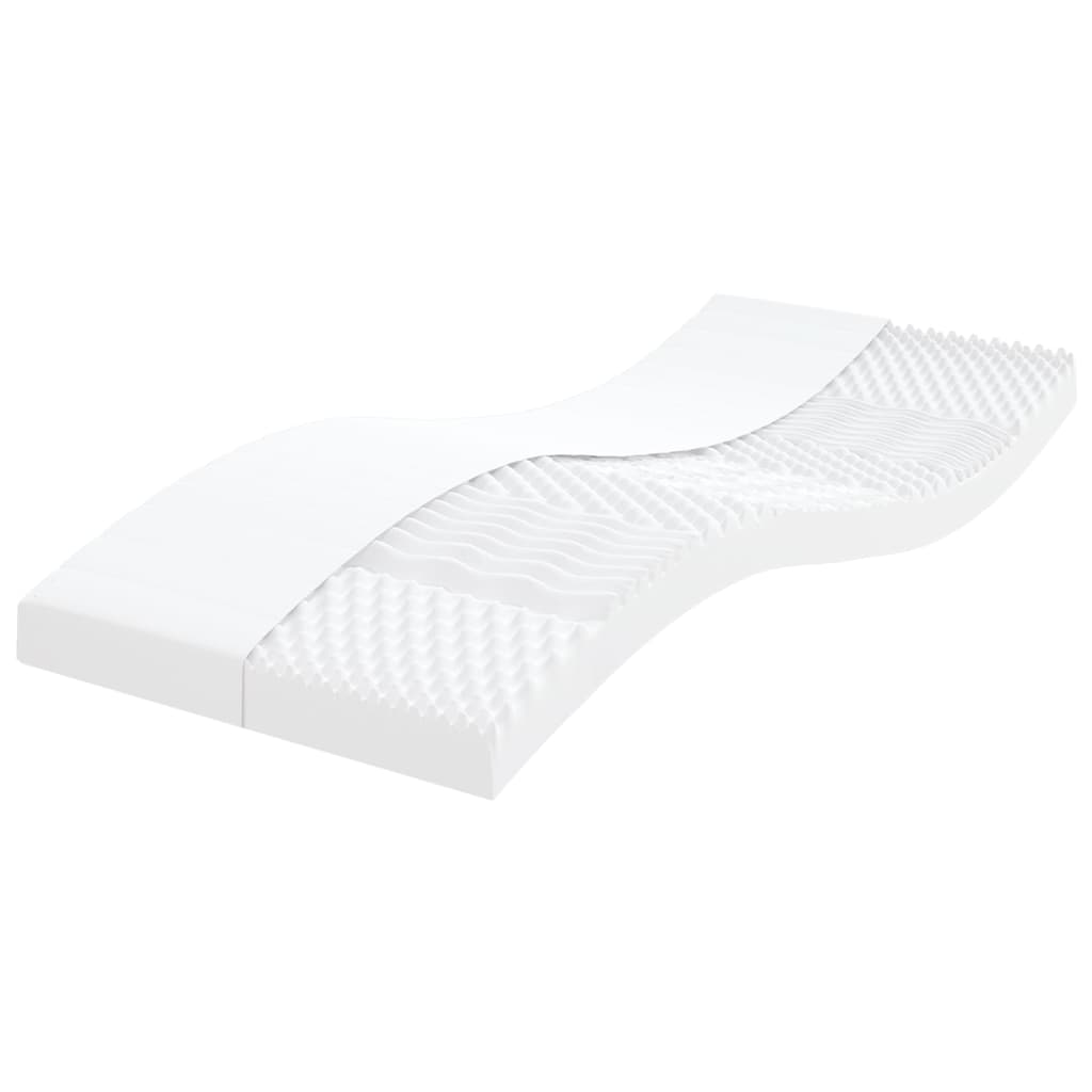 Foam mattress, white, 80x200 cm, 7-zone hardness 20 ILD