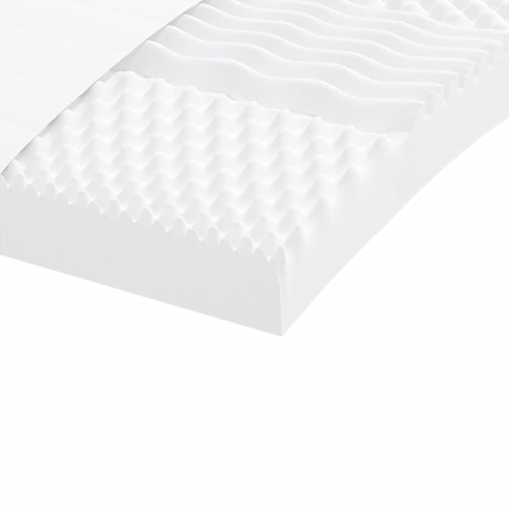 Foam mattress, white, 80x200 cm, 7-zone hardness 20 ILD