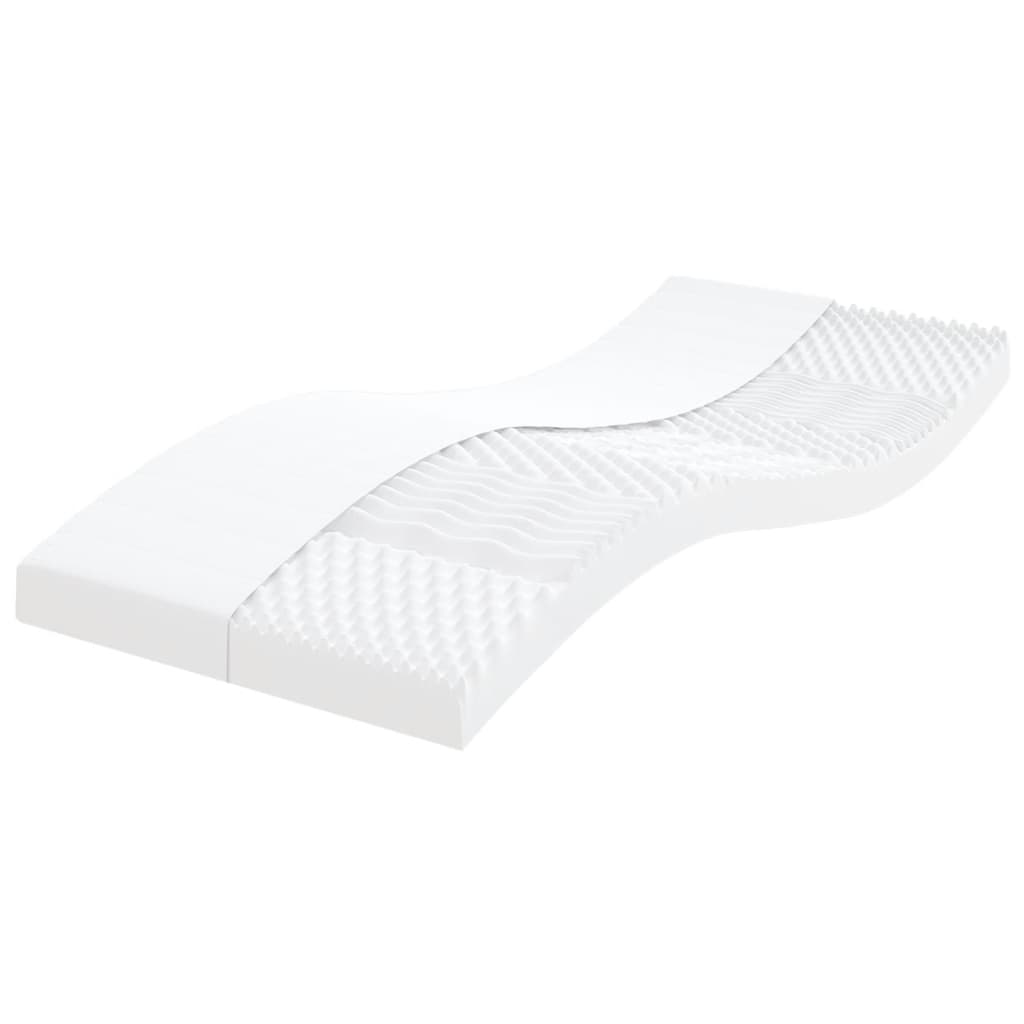 Foam mattress, white, 90x190 cm, 7-zone hardness 20 ILD