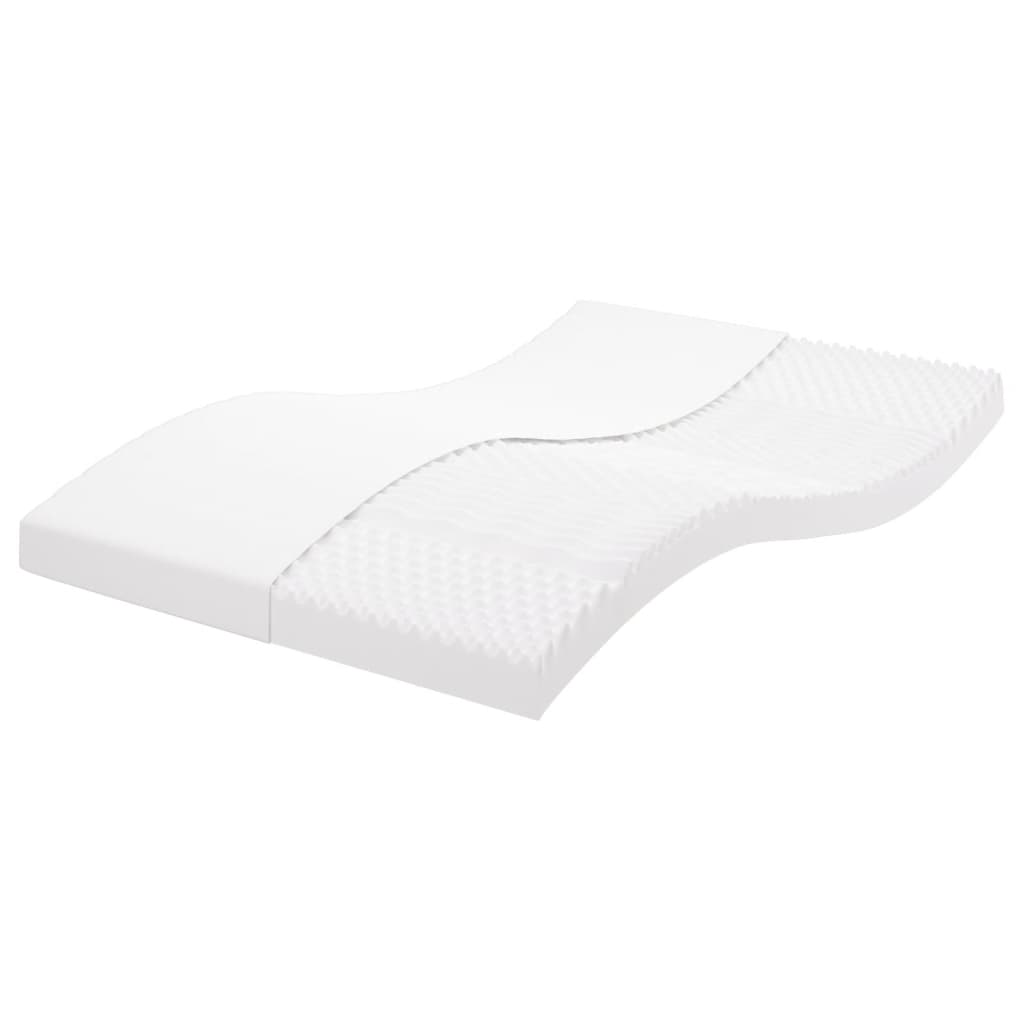 Foam mattress, white, 140x190 cm, 7 zones, hardness 20 ILD