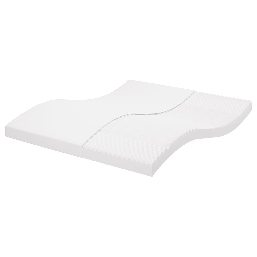 Foam mattress, white, 160x200 cm, 7 zones, hardness 20 ILD