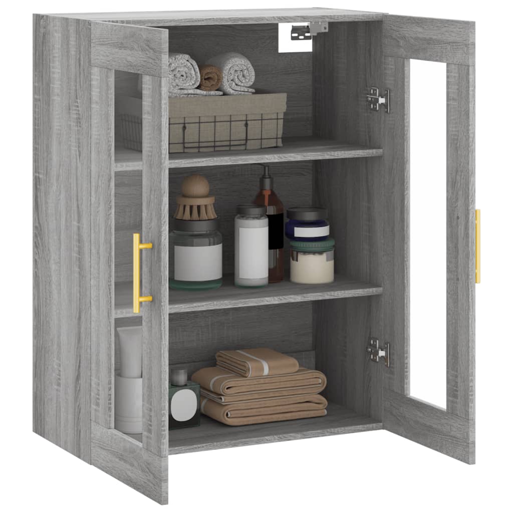 Wall-mounted cabinet, sonoma gray, 69.5x34x90 cm