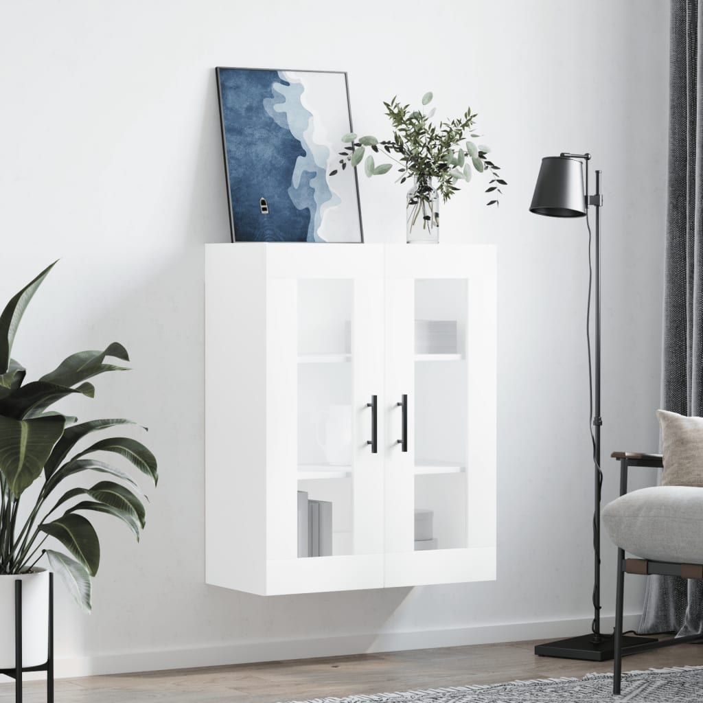 Wall-mounted cabinet, white, 69.5x34x90 cm