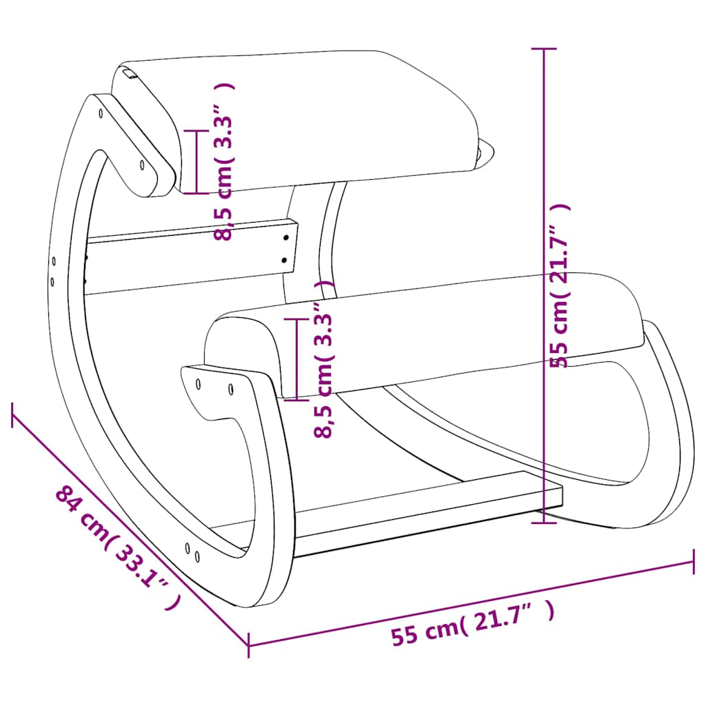 Kneeling chair, cream, 55x84x55 cm birch plywood