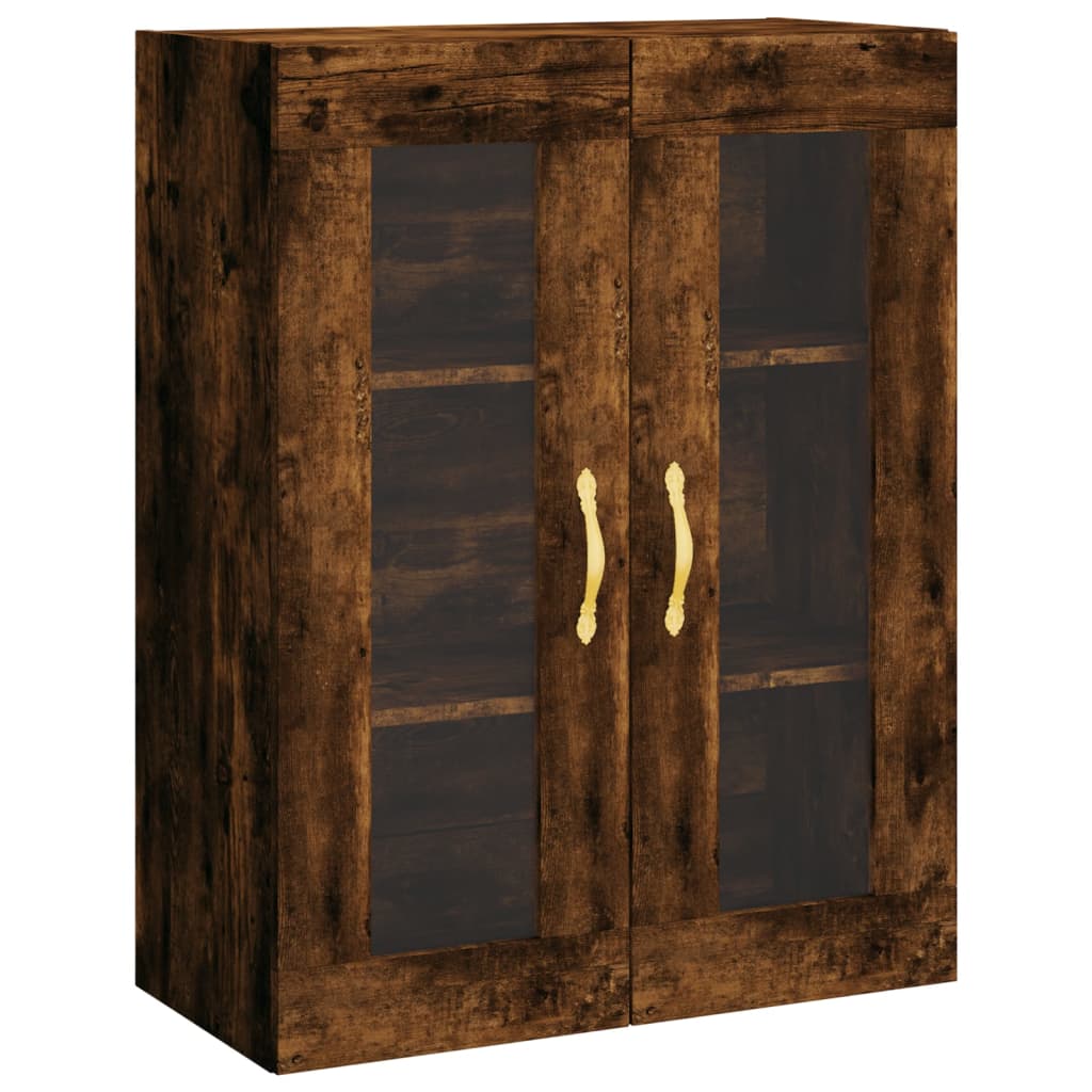 Wall cabinets, 2 pcs., smoked oak, engineered wood