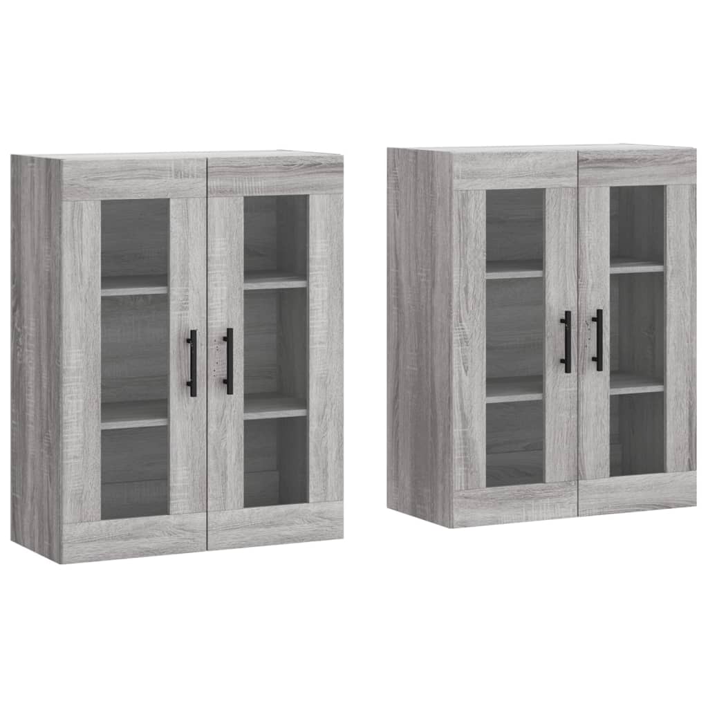 Wall-mounted cabinets, 2 pcs, Sonoma gray, engineered wood