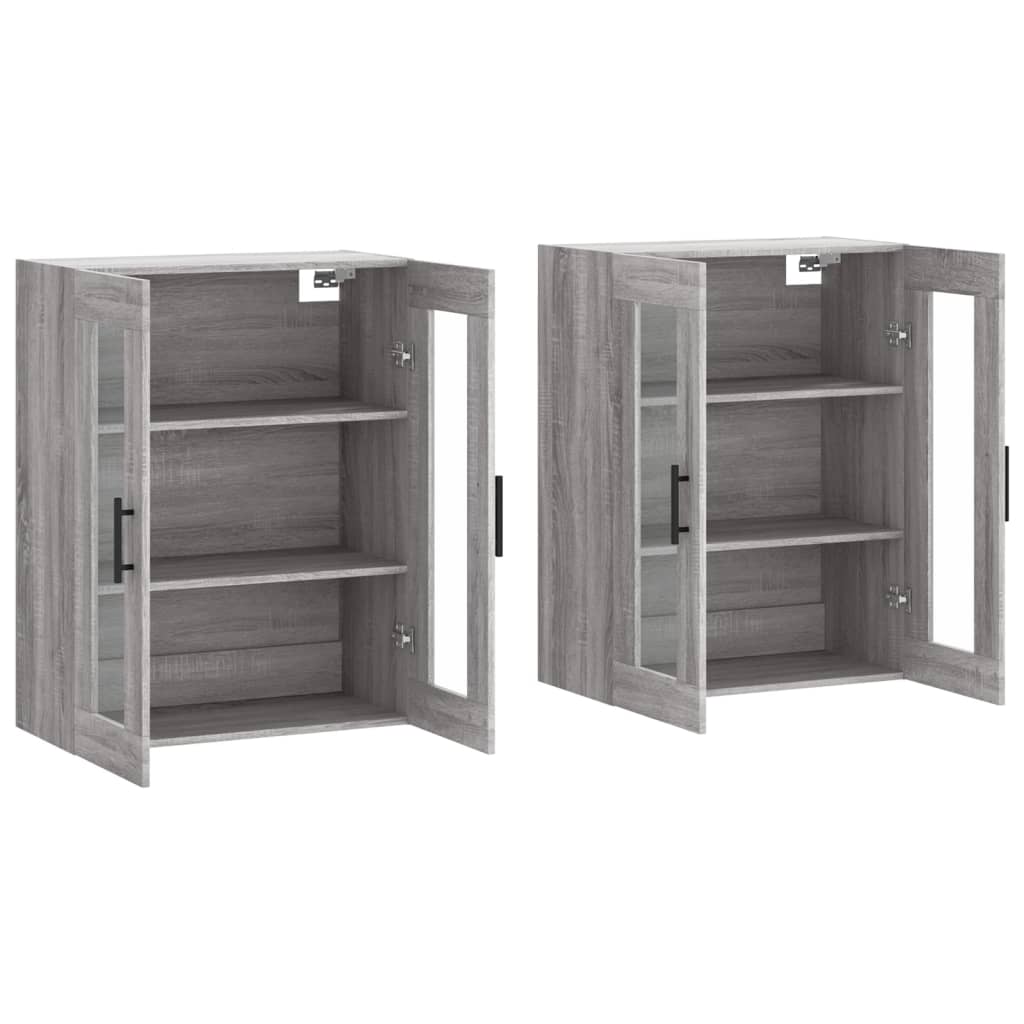 Wall-mounted cabinets, 2 pcs, Sonoma gray, engineered wood