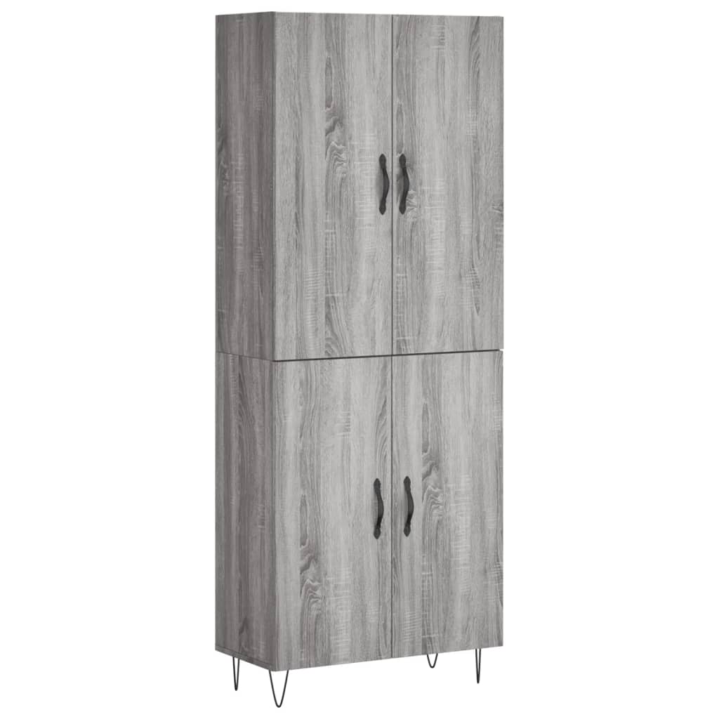 Tall cabinet, sonoma gray, 69.5x34x180 cm, composite wood