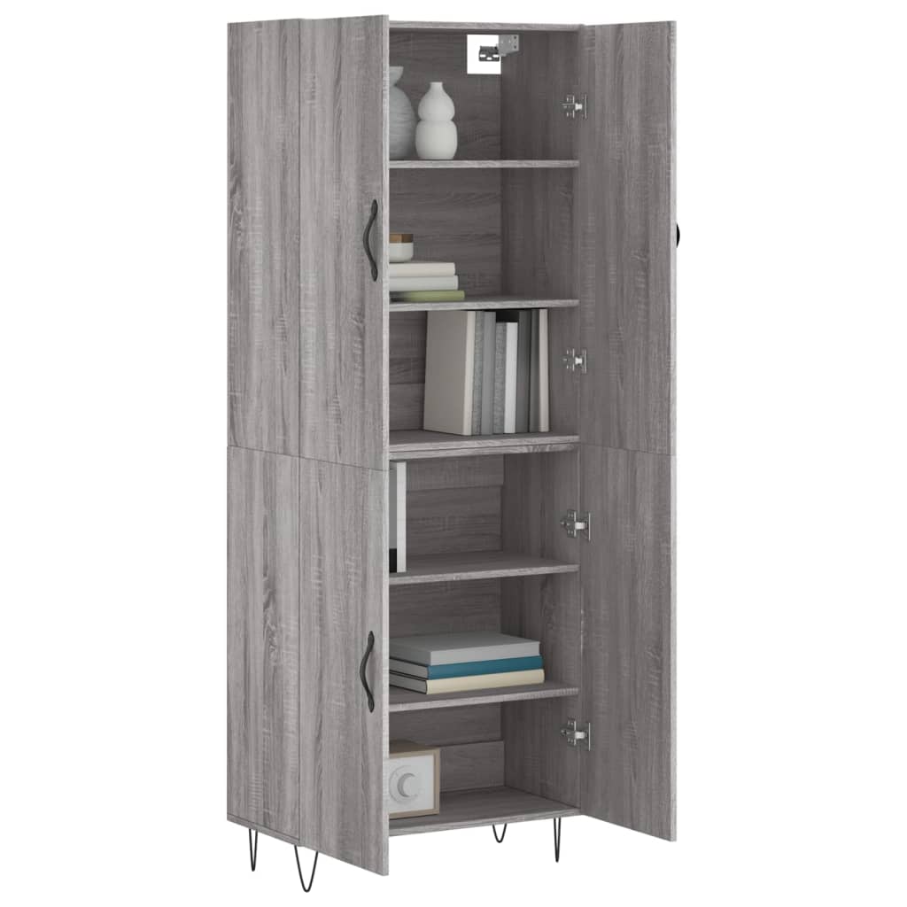 Tall cabinet, sonoma gray, 69.5x34x180 cm, composite wood