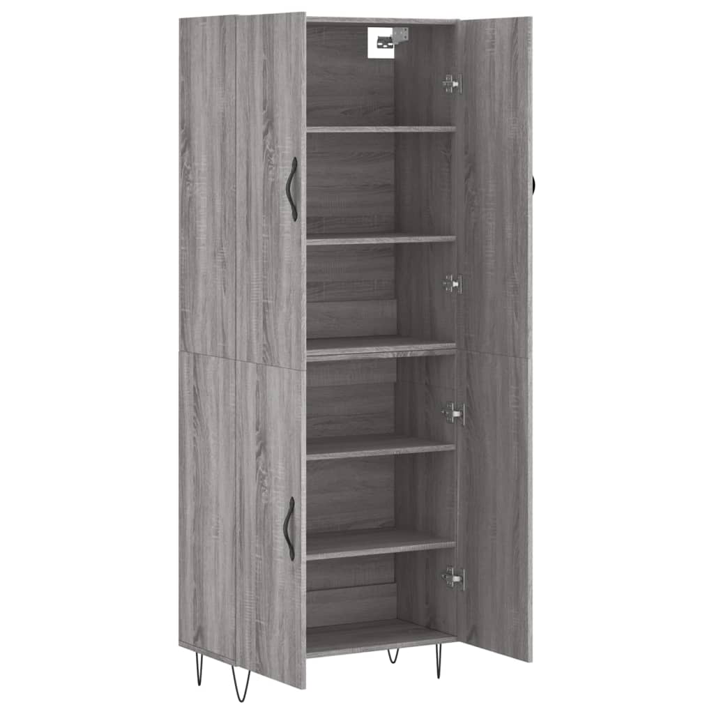 Tall cabinet, sonoma gray, 69.5x34x180 cm, composite wood