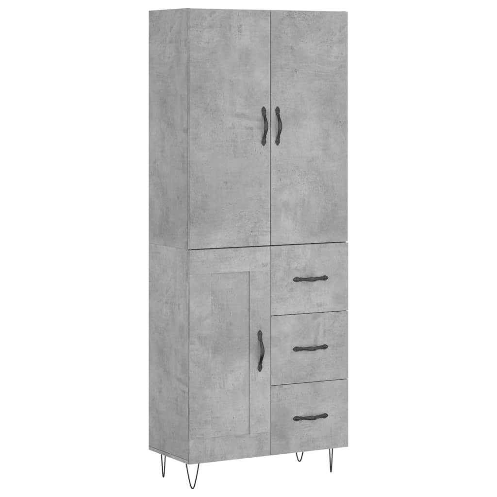 Tall cabinet, concrete gray, 69.5x34x180, composite wood