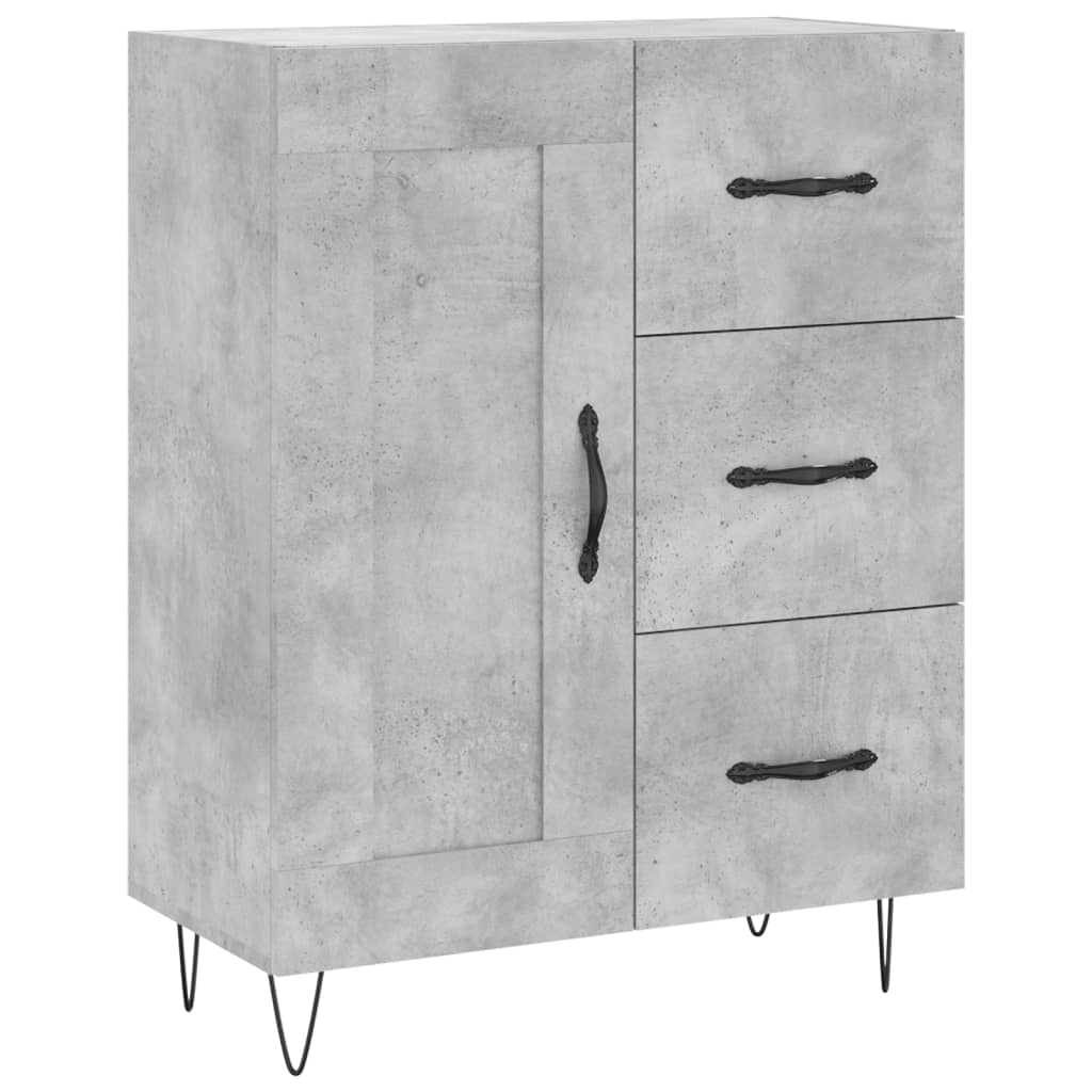 Tall cabinet, concrete gray, 69.5x34x180, composite wood