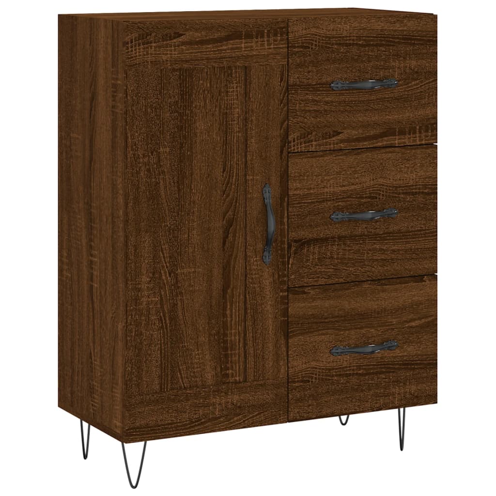 Tall cabinet, brown oak, 69.5x34x180 cm, composite wood