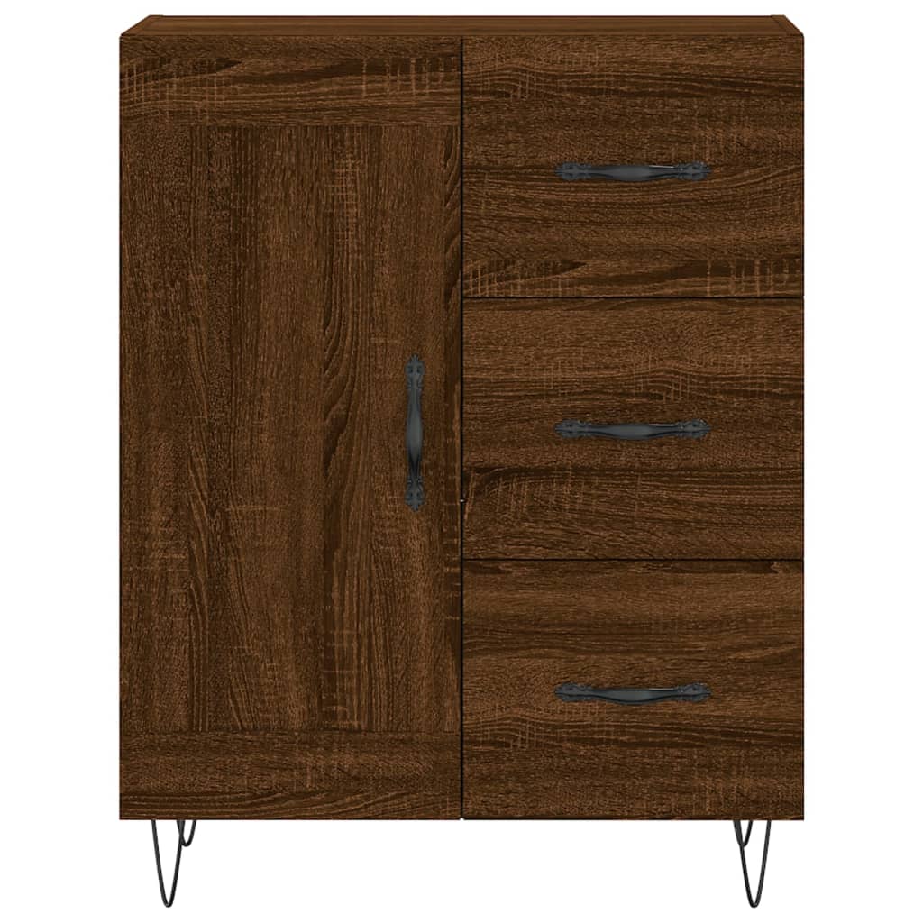 Tall cabinet, brown oak, 69.5x34x180 cm, composite wood