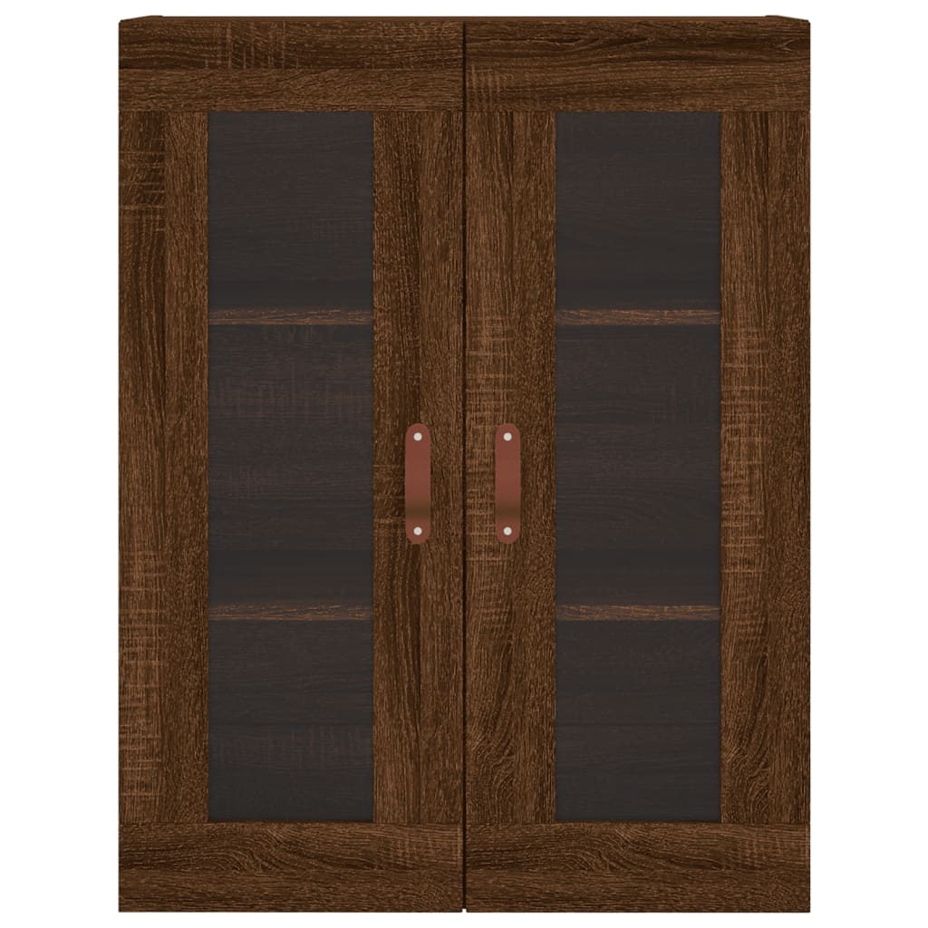 Tall cabinet, brown oak, 69.5x34x180 cm, composite wood