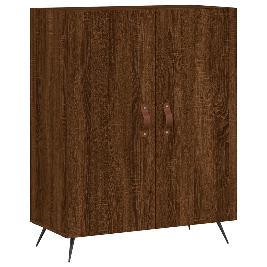 Tall cabinet, brown oak, 69.5x34x180 cm, composite wood