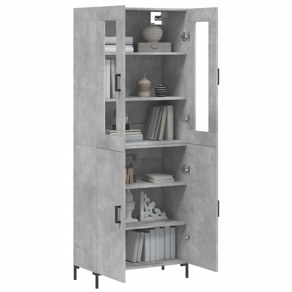 Tall cabinet, concrete gray, 69.5x34x180, composite wood