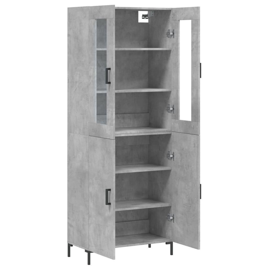 Tall cabinet, concrete gray, 69.5x34x180, composite wood