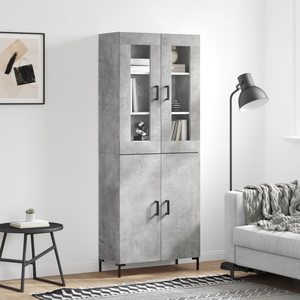 Tall cabinet, concrete gray, 69.5x34x180, composite wood