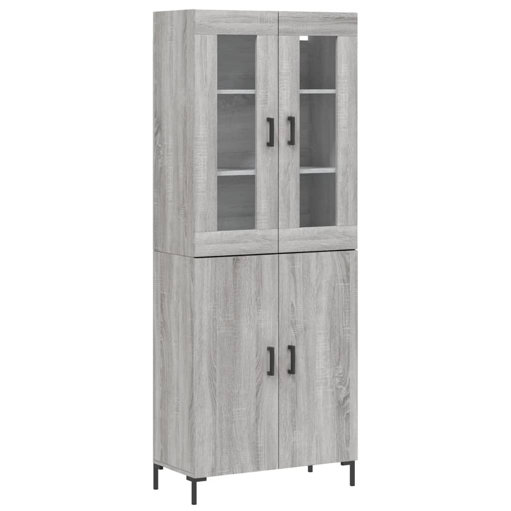 Tall cabinet, sonoma gray, 69.5x34x180 cm, composite wood