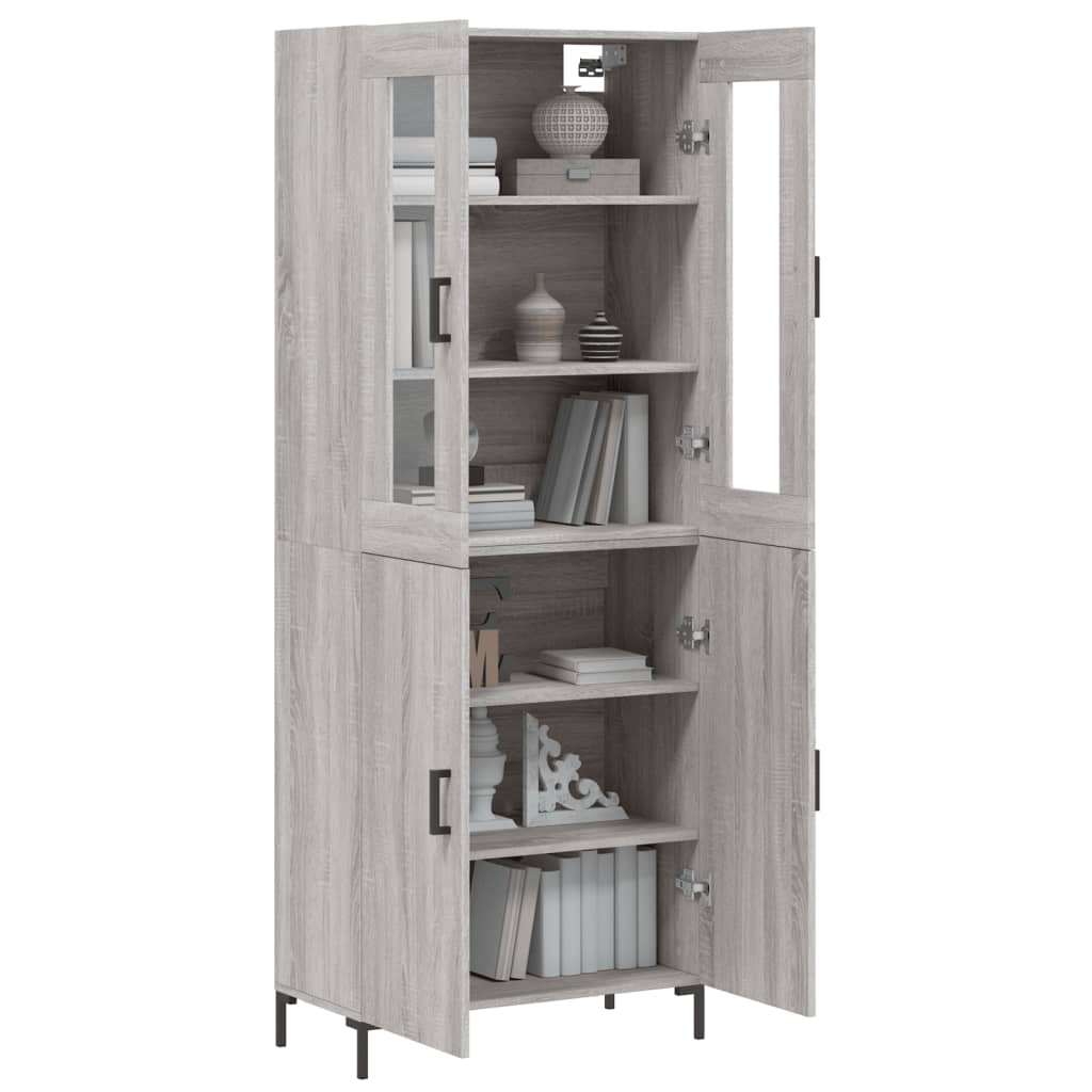 Tall cabinet, sonoma gray, 69.5x34x180 cm, composite wood